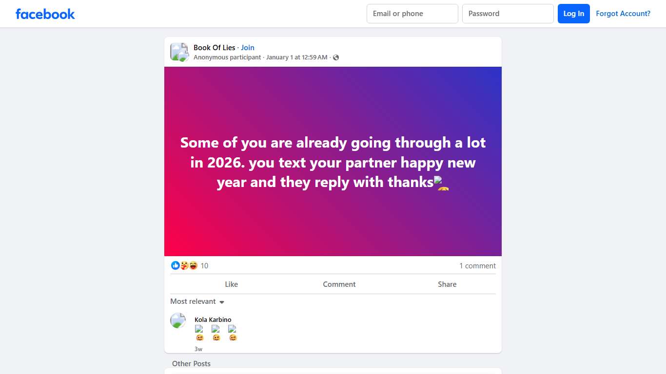 Book Of Lies Some of you are already going through a lot in 2026 Facebook